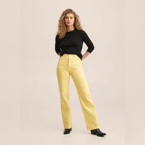 NWT Mango High Waist 100% Cotton Straight Jeans